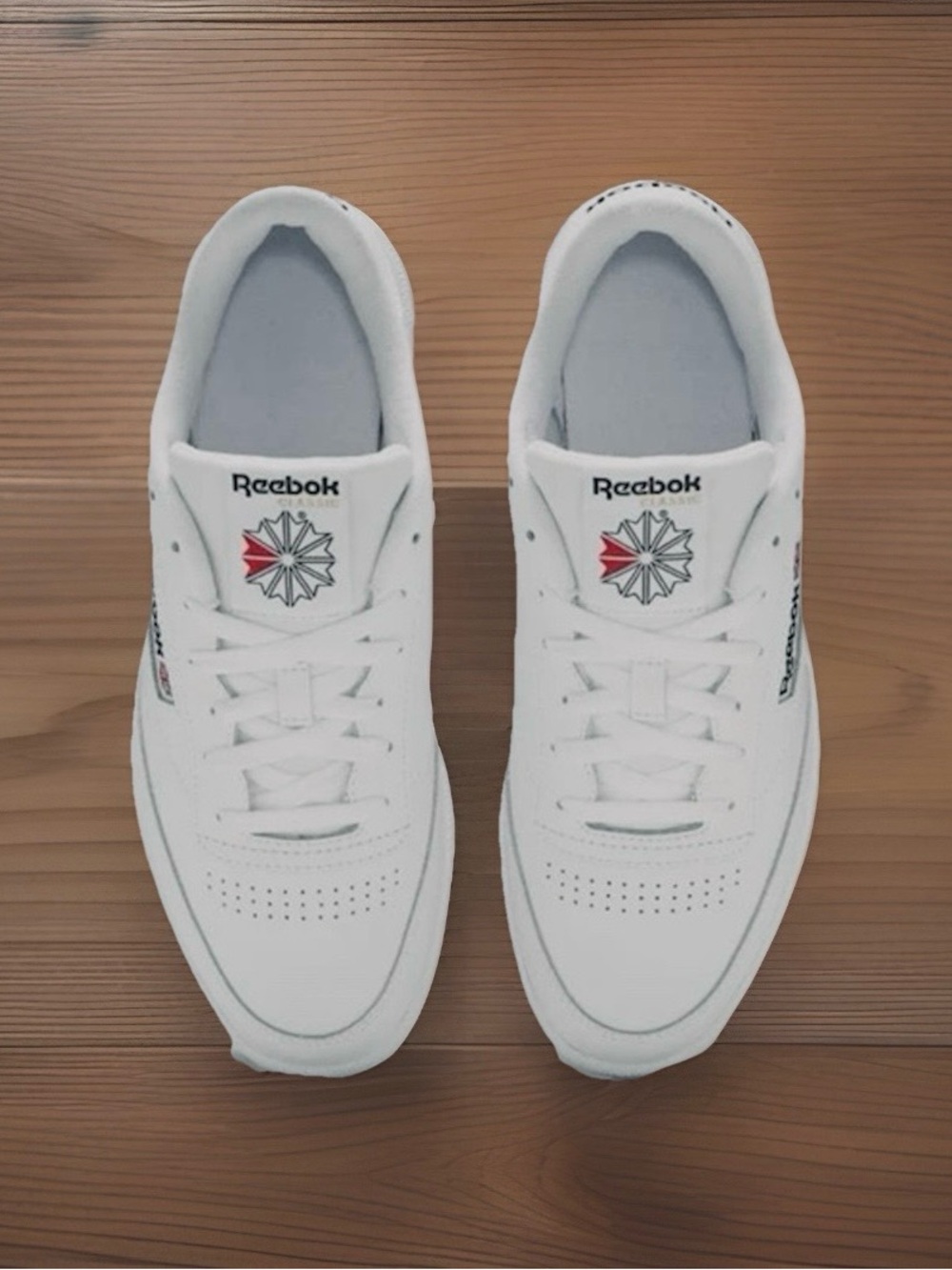 Reebok White Sneakers with Red Accent Logo
